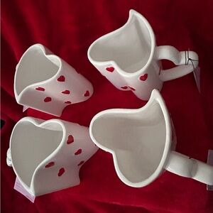 6 piece Heartfelt Home Decor: Heart Motif Jugs and 4 Mugs for a Touch of Love